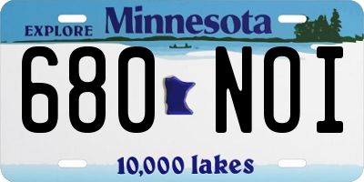 MN license plate 680NOI