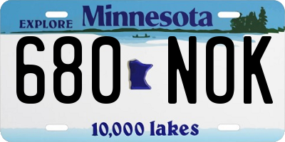 MN license plate 680NOK