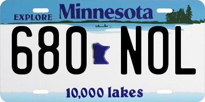 MN license plate 680NOL