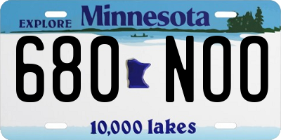 MN license plate 680NOO