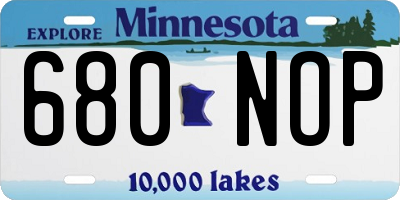 MN license plate 680NOP