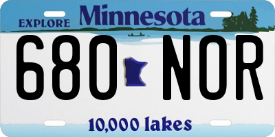 MN license plate 680NOR