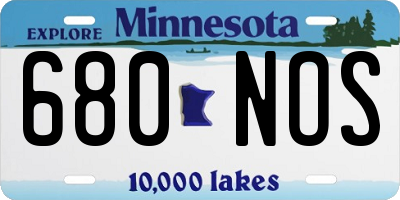 MN license plate 680NOS
