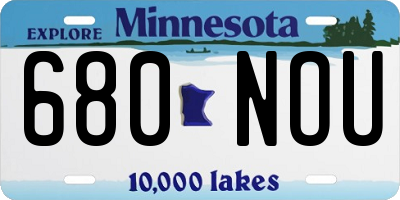 MN license plate 680NOU