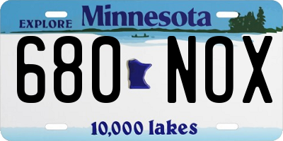 MN license plate 680NOX