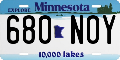 MN license plate 680NOY