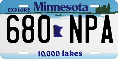 MN license plate 680NPA