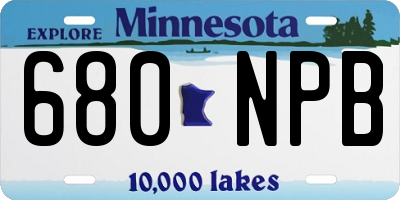 MN license plate 680NPB