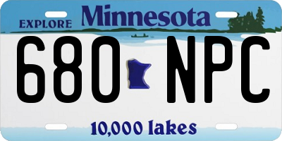 MN license plate 680NPC