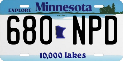 MN license plate 680NPD