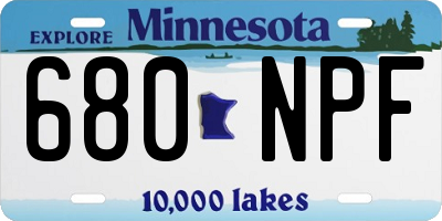 MN license plate 680NPF