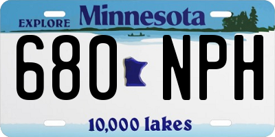 MN license plate 680NPH