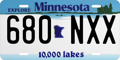 MN license plate 680NXX