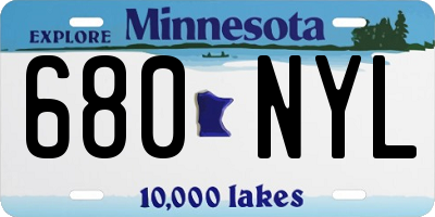 MN license plate 680NYL