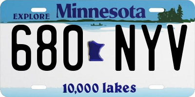 MN license plate 680NYV