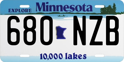 MN license plate 680NZB