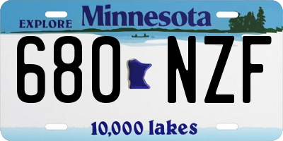 MN license plate 680NZF