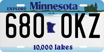 MN license plate 680OKZ