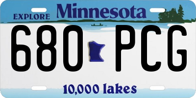 MN license plate 680PCG