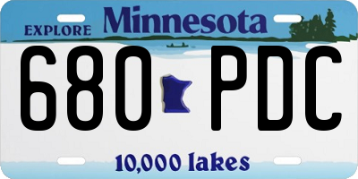 MN license plate 680PDC