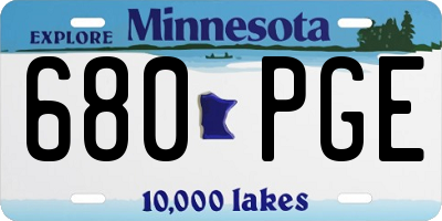 MN license plate 680PGE