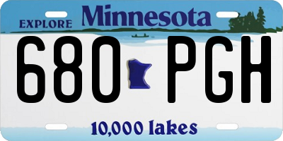MN license plate 680PGH