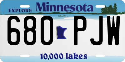 MN license plate 680PJW