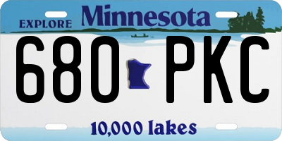 MN license plate 680PKC