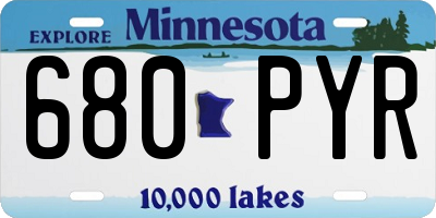 MN license plate 680PYR