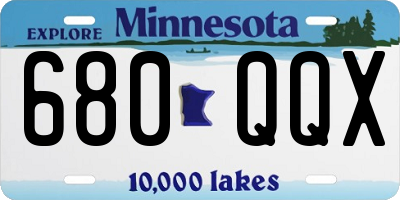 MN license plate 680QQX