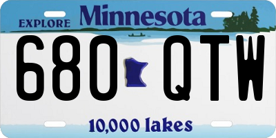 MN license plate 680QTW