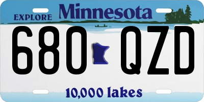 MN license plate 680QZD
