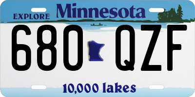 MN license plate 680QZF