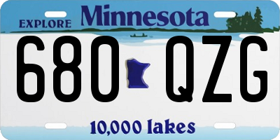 MN license plate 680QZG