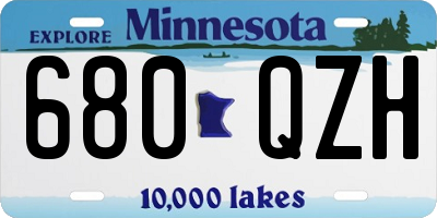 MN license plate 680QZH