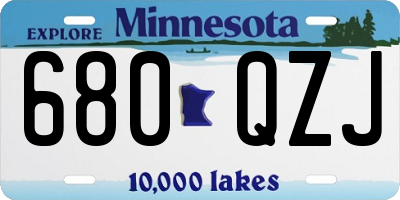MN license plate 680QZJ