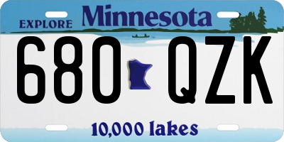 MN license plate 680QZK