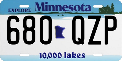 MN license plate 680QZP