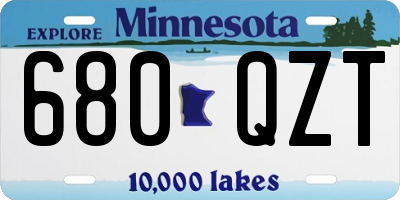 MN license plate 680QZT