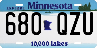 MN license plate 680QZU