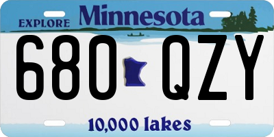 MN license plate 680QZY