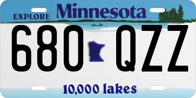 MN license plate 680QZZ