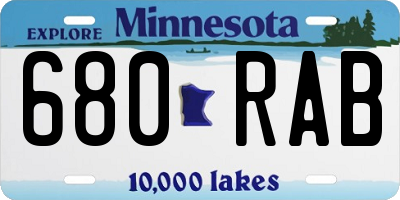 MN license plate 680RAB