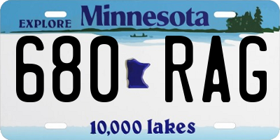 MN license plate 680RAG