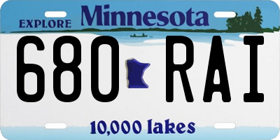 MN license plate 680RAI