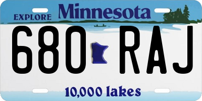 MN license plate 680RAJ