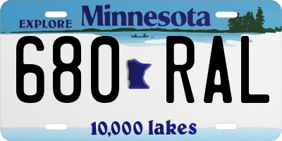MN license plate 680RAL