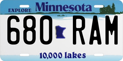 MN license plate 680RAM