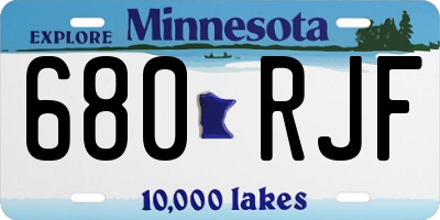 MN license plate 680RJF