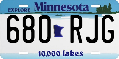 MN license plate 680RJG